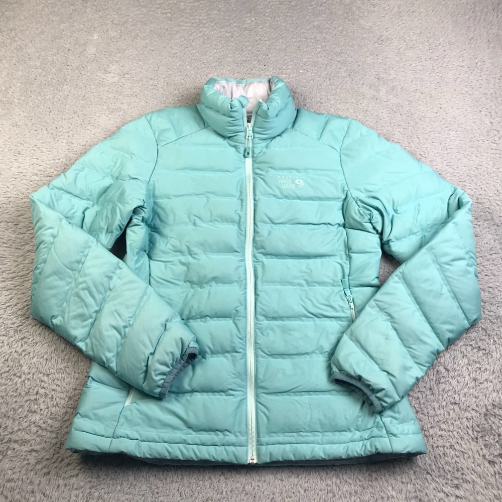 Mountain Hardwear Puffer Jacket Womens M Blue Duck Down Insulated Winter Coat